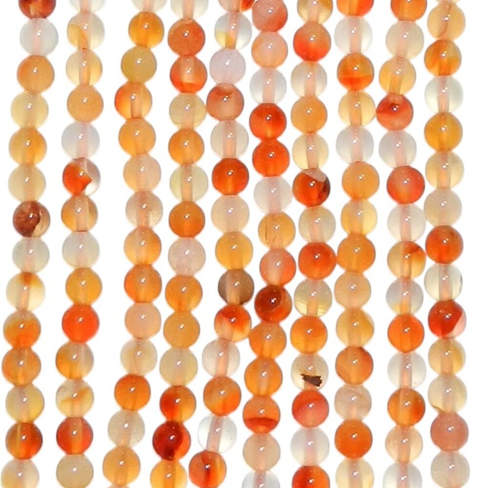 Beads Natural Multi-Colored Red Carnelian 4mm Round Agate Gemstone 16" GR352